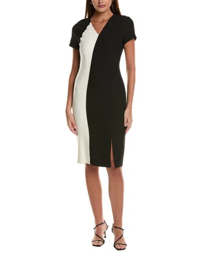 Hugo Boss Dahota Colorblock Sheath Dress In Black