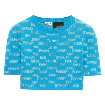 Pre-owned Loewe Cropped Sweater 'turquoise/ecru'