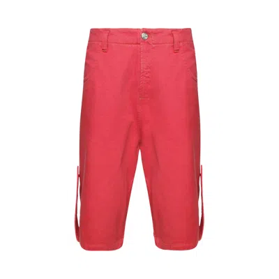 Pre-owned Bluemarble Rhinestoned Tongue Baggy Denim Shorts 'red'