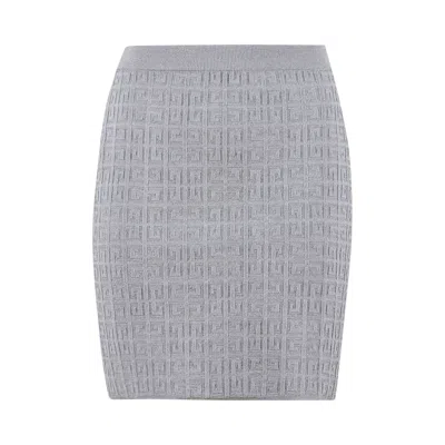 Pre-owned Givenchy Straight Skirt Knitted 'silver'