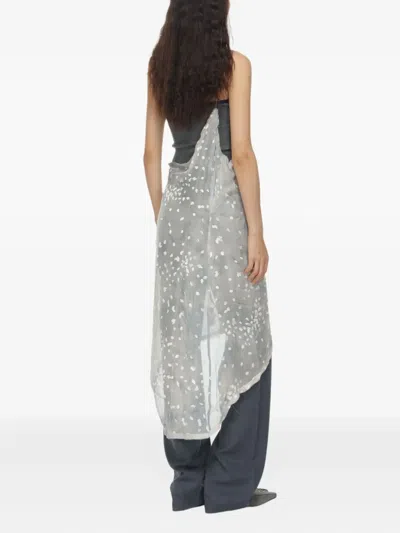 Paloma Wool Asymmetric Tie-dye Print Midi Dress In White