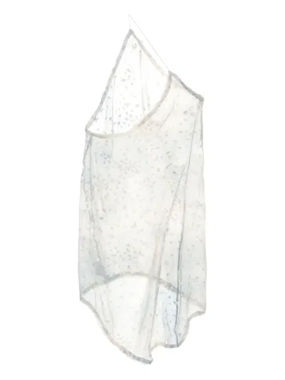 Paloma Wool Asymmetric Tie-dye Print Midi Dress In White