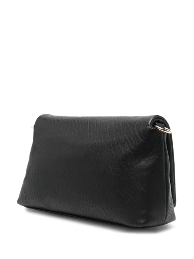Liu •jo Liu Jo Textured Black Handbag With Gold-tone Hardware