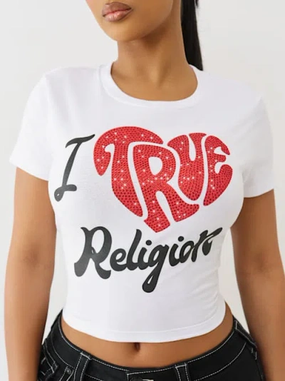 True Religion Women's 'i Love ' Baby T-shirt In White