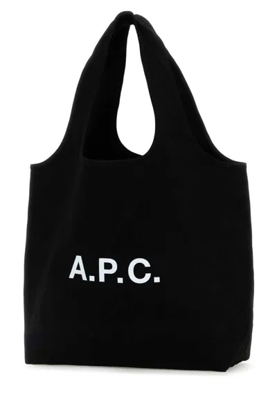 Apc A.p.c. Black Canvas Ninon Shopping Bag