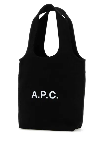Apc Black Canvas Small Ninon Shopping Bag