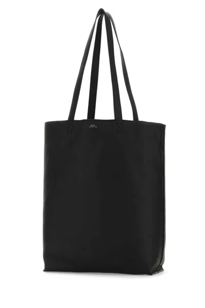 Apc A.p.c. Black Leather Maiko Shopping Bag
