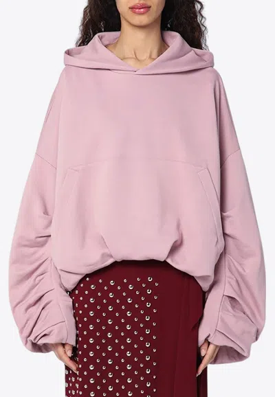 Dries Van Noten Oversized Draped Hooded Sweatshirt In Pink