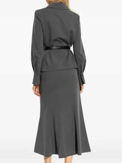 Self-portrait Long Sleeve Dress In Gray
