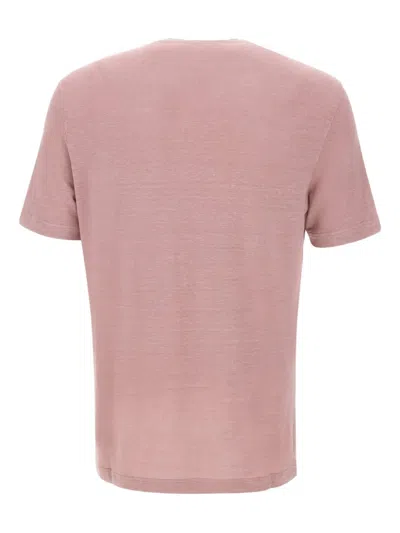 Filippo De Laurentiis Crew-neck Linen T-shirt In Pink