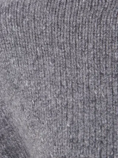 Khaite Long-sleeved Knitted Sweater In Gray