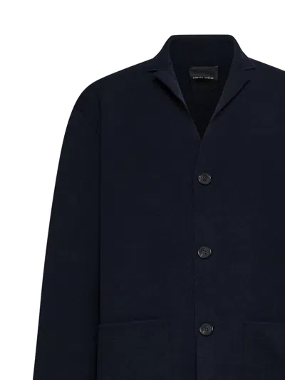Roberto Collina Button-up Coat In Blue