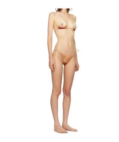Jean Paul Gaultier Orange 'the Body Tattoo' Bikini In Brown