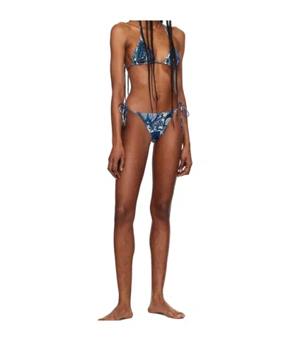 Jean Paul Gaultier Printed Bikini In Blue