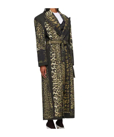 Jean Paul Gaultier Multicolor Double-breasted Coat In Animal Print