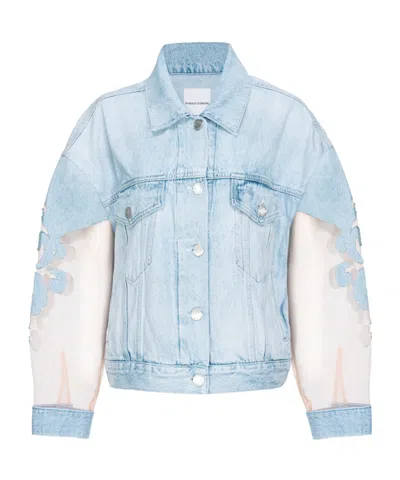 Pinko Long Sleeve Denim Jacket In Blue