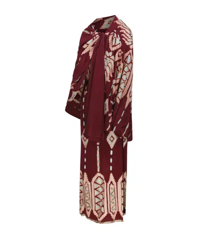 Johanna Ortiz Round Neck Dress In Brown