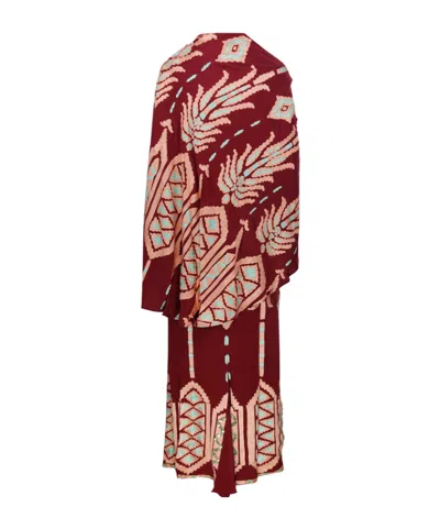 Johanna Ortiz Round Neck Dress In Brown