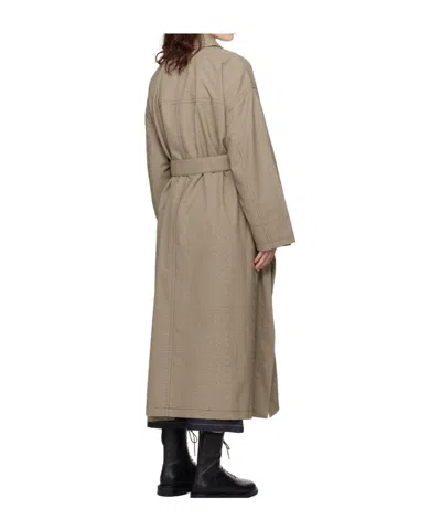 Co Check Suiting Trench At In Gray