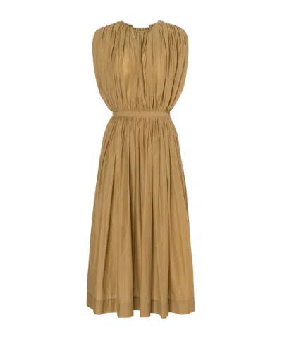 Philosophy Di Lorenzo Serafini Gathered Midi Dress In Brown