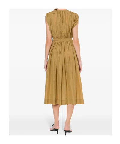 Philosophy Di Lorenzo Serafini Gathered Midi Dress In Brown