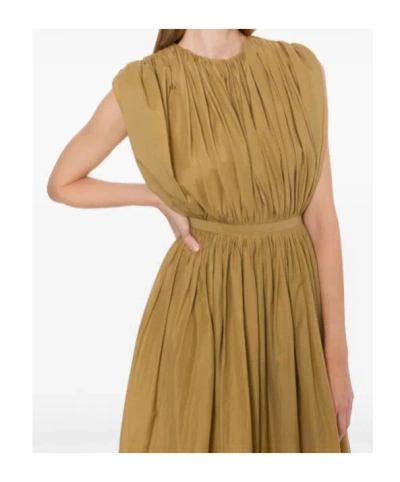 Philosophy Di Lorenzo Serafini Gathered Midi Dress In Brown