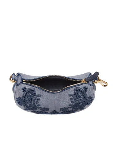 Fendi Coral Bandana Embroidered Denim Mini-bag