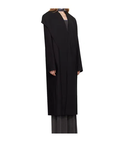 Y/project Draped-detail Coat In Black