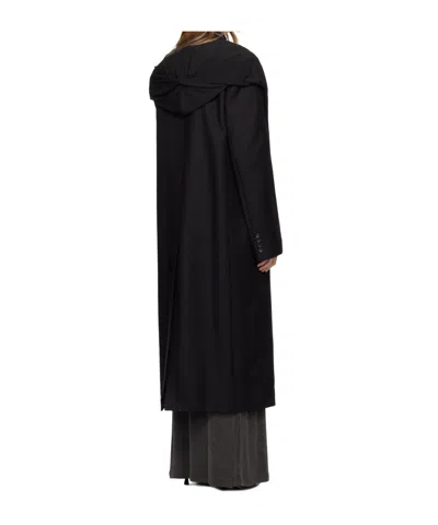 Y/project Draped-detail Coat In Black