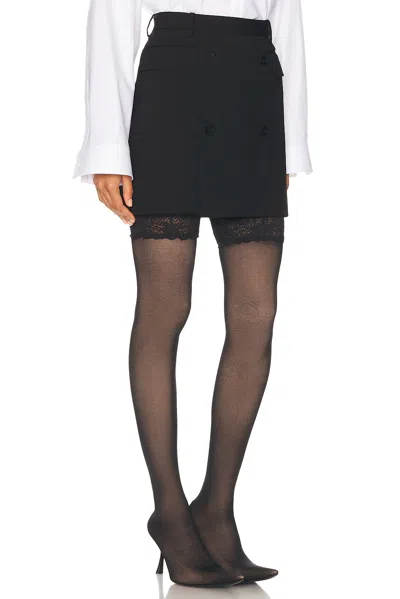 Balenciaga Tailored Black Skirt With Double-breasted Buttons