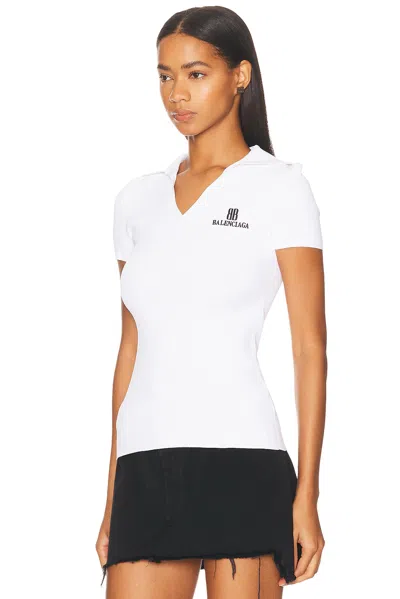 Balenciaga White Short-sleeve Nano Bb Tank Top In White