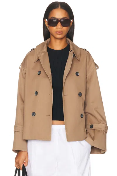 By Malene Birger Alisandra Cropped Organic Cotton Trench Coat In Brown