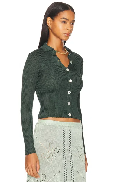 Calle Del Mar Long Sleeve Cardigan In Green