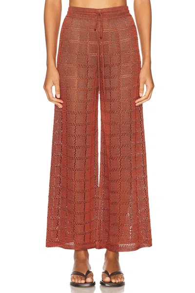 Calle Del Mar Patchwork Pant In Brown