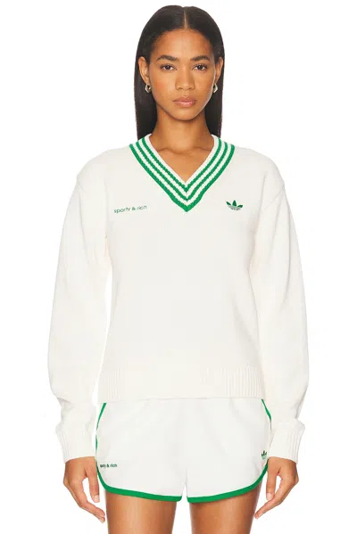 Adidas Originals X Sporty & Rich Sweater In White