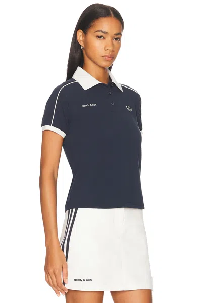 Adidas Originals X Sporty & Rich Polo Tee In Blue