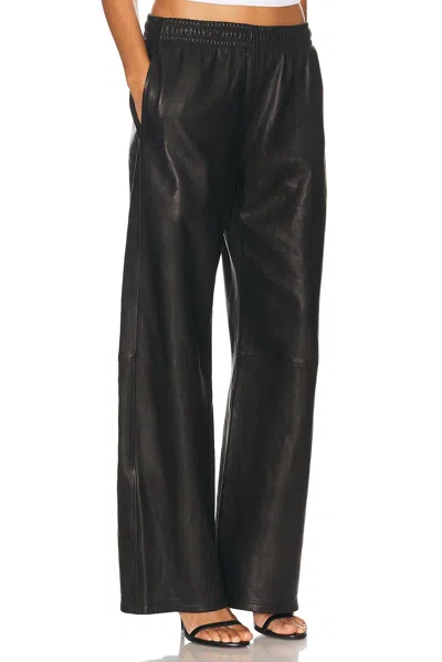 Acne Studios Leather Wide-leg Pants In Black