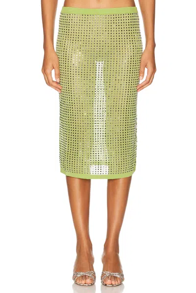 Christopher Esber Green Cirrus Straight Midi Skirt In Green