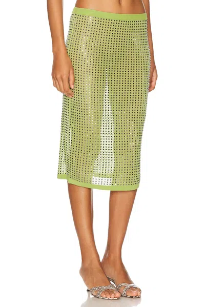 Christopher Esber Green Cirrus Straight Midi Skirt In Green