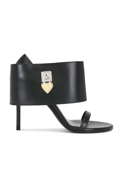Givenchy Heart Lock Stiletto Sandals In Black