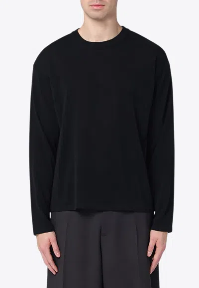 Roberto Collina Long-sleeve Crew-neck T-shirt In Blue