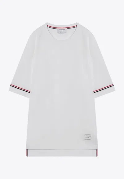 Thom Browne White T-shirt With Tricolour Detail Men