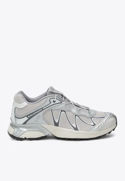 Salomon 'xt-whisper' Grey Sneakers With Printed Logo On The Side And Drawstring Closure