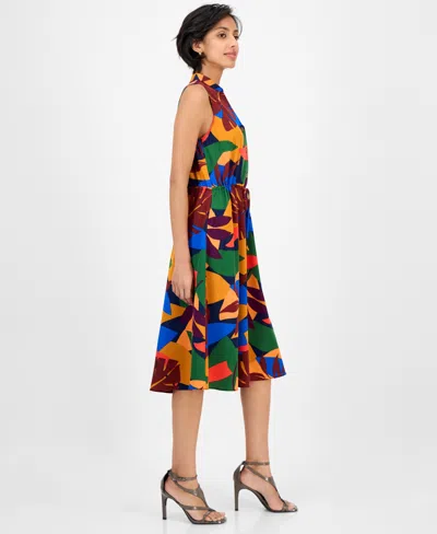 Sandra Darren Women's Printed Drawstring Midi Shirtdress In Multi