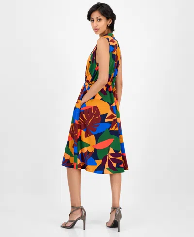 Sandra Darren Women's Printed Drawstring Midi Shirtdress In Multi