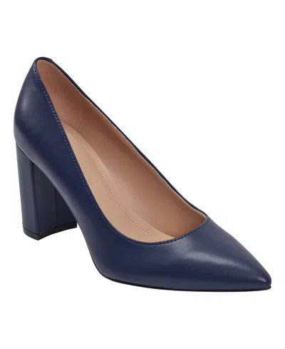 Marc Fisher Zala Block Heel Pump In Blue