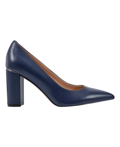 Marc Fisher Zala Block Heel Pump In Blue
