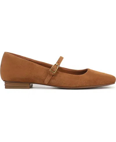 Franco Sarto Tinsley Square Toe Mary Jane Flat In Brown