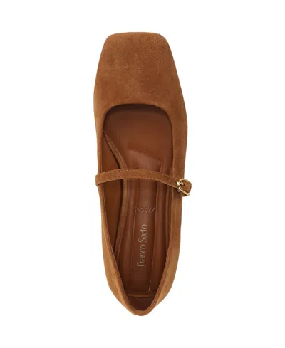 Franco Sarto Tinsley Square Toe Mary Jane Flat In Brown