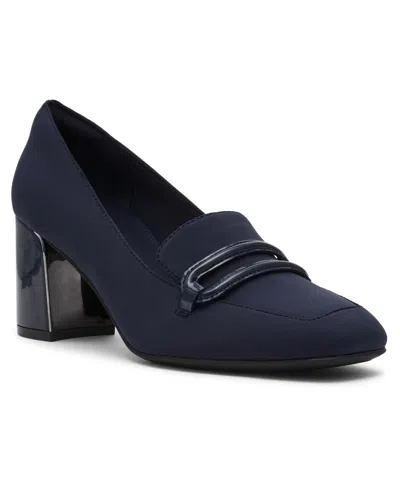 Anne Klein Women's Toni Stretch Block Heel Tailored Pumps
